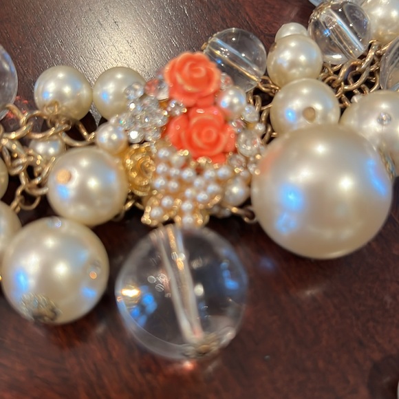 Statement necklace & bracelet set  faux pearls and beads set custom jewelry - Picture 14 of 16